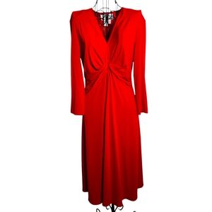 Elegant Red Long Sleeve Dress